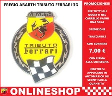 ABARTH TRIBUTO FERRARI FREGIO BADGE EMBLEMA IN METALLO SMALTATO 3D