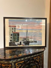 Quadro contemporaneo, disegnato a mano con tecnica mista Pastello, Acquerello