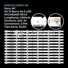 KIT 12 BARRE STRIP LED TV SONY