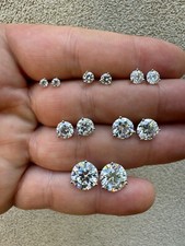 3 orecchini in vera moissanite
