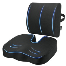 Feagar Cuscino Sedia Ufficio Supporto Lombare Ergonomico in Memory Foam Set