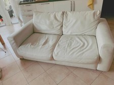 Divano in vera pelle bianco