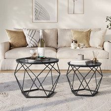 Black Round Coffee Tables Set
