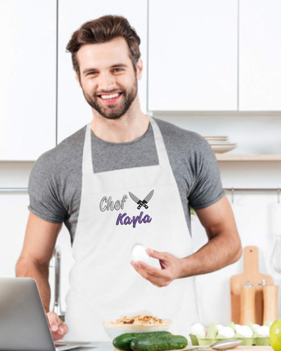 Grembiule chef ricamato - grembiule, con