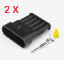 2 Connettori 5 Vie Femmina Per Modifica Fari Fiat  500 Per Restyling 