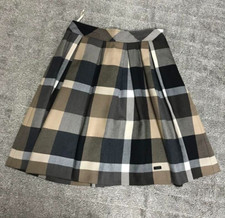 Gonna plissettata Burberry Blue Label - modello a quadri marrone taglia 36 us...