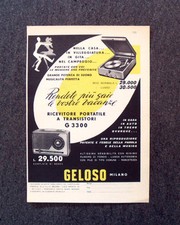 N022- Advertising Pubblicità - 1960 -  GELOSO,RICEVITORE PORTATILE A TRANSISTORI