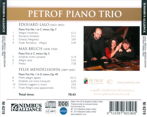 Petrof piano trio lalo bruch - petrof, lalo,