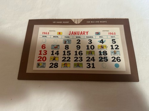 Calendario scrivania 1963 - da,