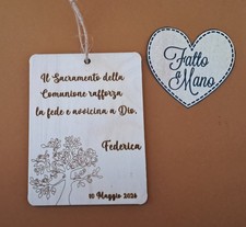 Comunione Bomboniera Legno con