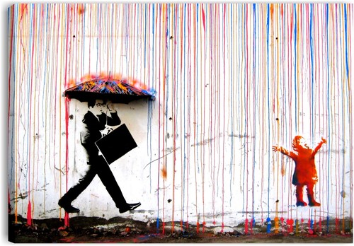Quadro banksy pioggia - pioggia, di