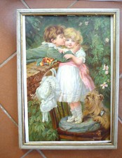 interior design  BAMBINI CAMERETTA ARREDARE QUADRO DISEGNO VINTAGE CANE BACIO