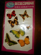 DECALCOMANIA VINTAGE ART DECAL -PRESTO MILANO MOTIVO : FARFALLE