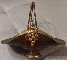 ANTICO CESTO DECORATIVO IN METALLO (RAME) INIZI XX SECOLO