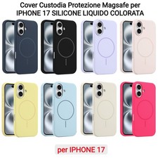 Cover Custodia Protezione Magsafe per IPHONE 17 SILICONE LIQUIDO COLORATA
