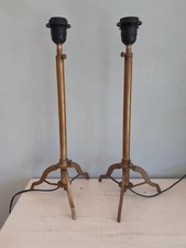 Set di 2 pezzi base lampada treppiede in ottone antico - decorazione...