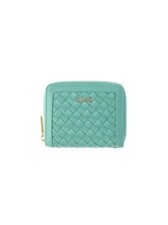 Portafoglio Liu Jo in similpelle intrecciata, con chiusura a Zip, colore Verd...