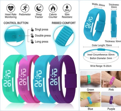 Orologio digitale led sportivo - digitale,