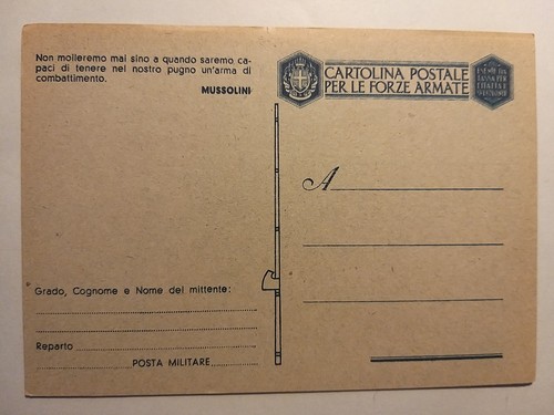 Cartolina postale per forze - postale, le