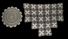 2 centrini vintage ecrù 9"