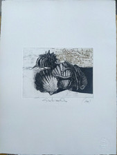 Giacomo Soffiantino incisione acquaforte, firmata, prova d'autore 1985 circa