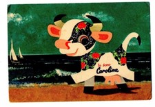 MUCCA CAROLINA INVERNIZZI  SPIAGGIA MARE cartolina originale anni 60