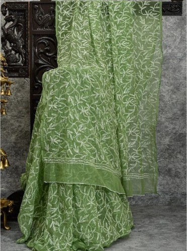 Chikankari saree georgette - chikankari,