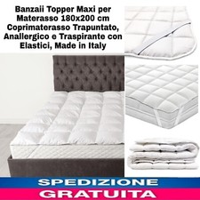 Topper Maxi x Materasso 180x200cm Coprimaterasso Trapuntato,Anallergico Traspira