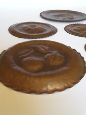 Lotto N. 7 Piatti Tondi Rame Sbalzato Mario Biancini Castel Bolognese Faenza