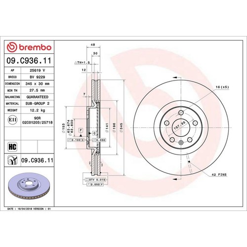 Disco freno ventilato brembo - freno,
