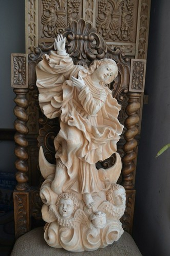 Statua scultura legno - statua, in