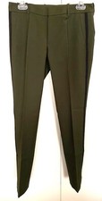 ZARA Pantaloni Verde Oliva Con Piping Nero Sul Lato - Taglia S/W26