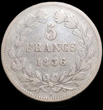 5 franchi 1842 B in argento