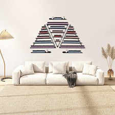 Espositore smalto triangolo metallo 5 livelli nero kit mensola montaggio a parete