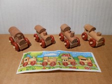 KINDER FERRERO: SERIE 4 TRENI LEGNO  RUOTE GRANDI + BPZ. K96 N. 127-128-129-130