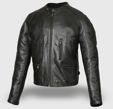 Giacca di pelle Belstaff VINCENT, resistente alle intemperie, nero antico, taglia XL