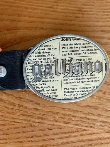 Cintura galliano pelle nera - cintura,