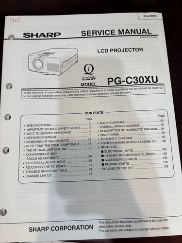 Orig sharp c30xu pgc30xu - pg-c30xu,