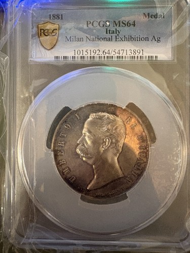 Medaglia umberto 1881 pcgs - medaglia, i