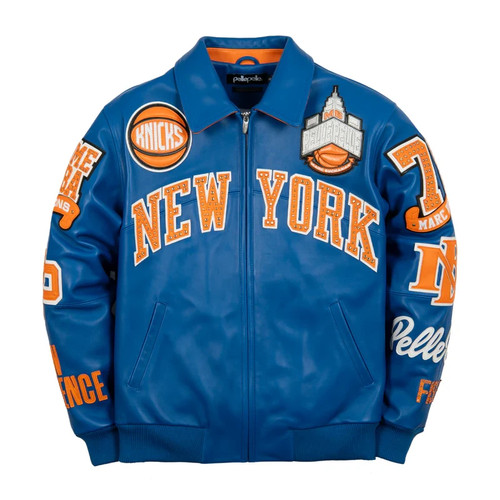 Giacca knicks pelle - pelle, blu