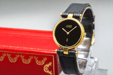 [NUOVO Batt/Scatola] Orologio Donna Cartier Vendome 24mm Quadrante Nero Quarzo GIAPPONE