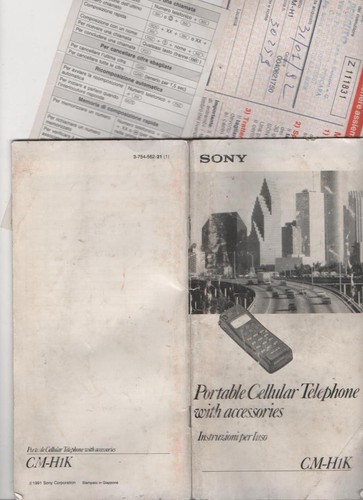 Sony h1k 1992 manuale - 1992,
