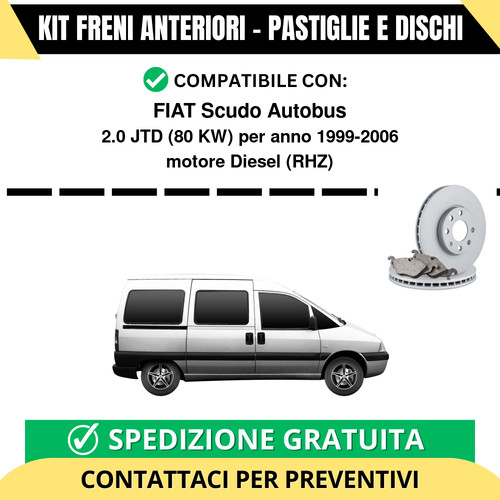 Kit freni anteriori fiat scudo - freni,