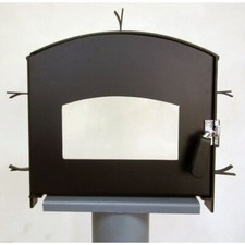 PORTA FORNO A LEGNA PER PIZZA, SPORTELLO FORNO CON VETRO, CHIUDERNA