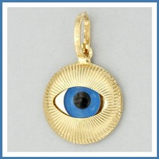 Ciondolo in ORO Giallo 18 kt 750 Occhio di Allah Greco Turco Portafortuna Donna