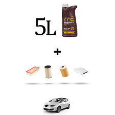 HOFFCAR Kit tagliando 4 FILTRI e 5L OLIO per Seat Altea / Altea XL / Freetrack 1