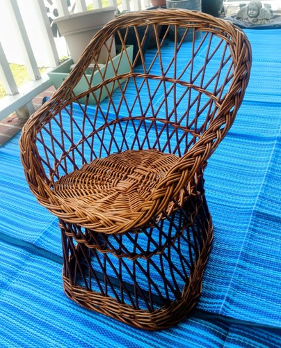 Sedia bambola bambino rattan