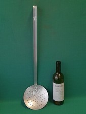 GRANDE SCHIUMAROLA VECCHIO MESTOLO UTENSILE CUCINA VINTAGE ALLUMINIO. AK5