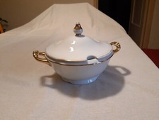 Zuppiera vintage porcellana CZECHOSLOVAKIA bianca/oro