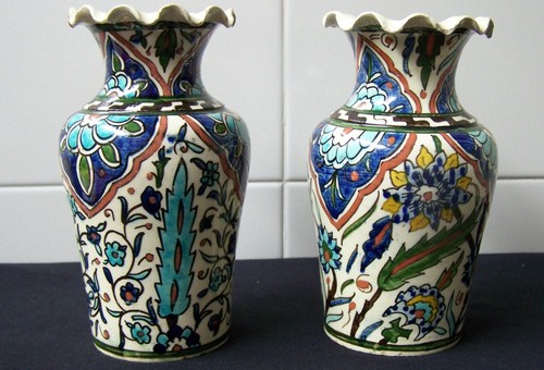 Coppia vasi in - , ceramica